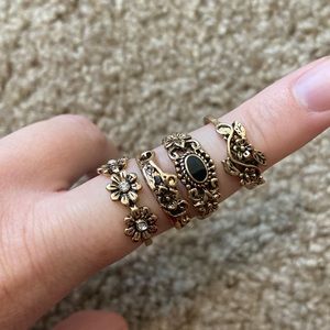 Set of Four Wild Fable Rings